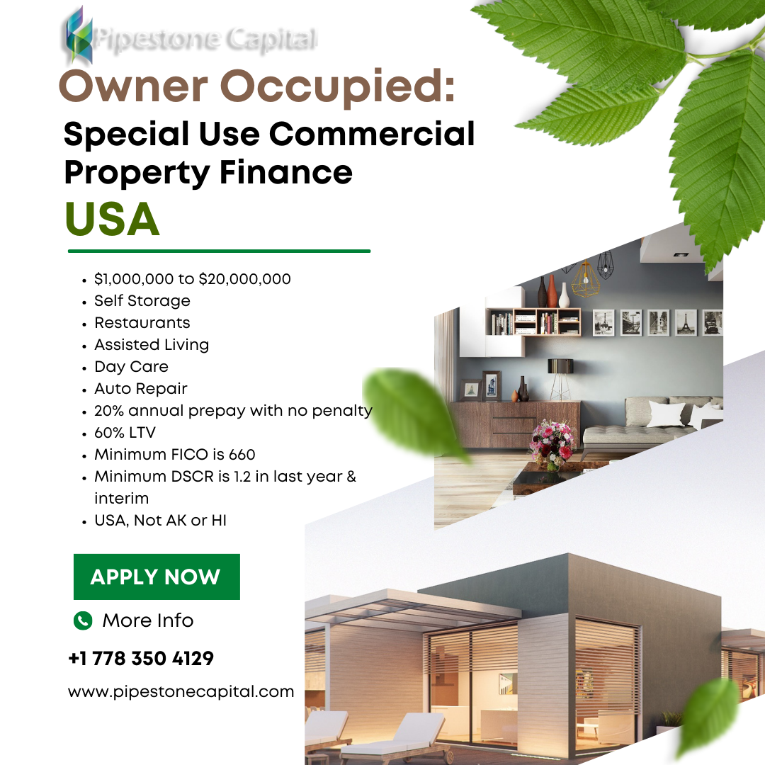 Owner Occupied Specialty Use Commercial Property Finance USA
